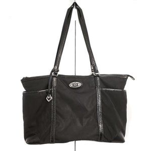 Brighton Nylon Patent Leather Zip Tote